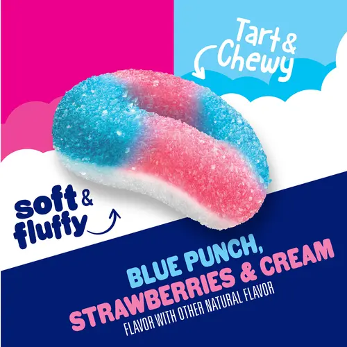 SweeTARTS Gummy Halos, Candy, Blue Punch and Strawberries and Cream, Tart and Chewy, Soft and Fluffy, 11 oz thumbnail 3
