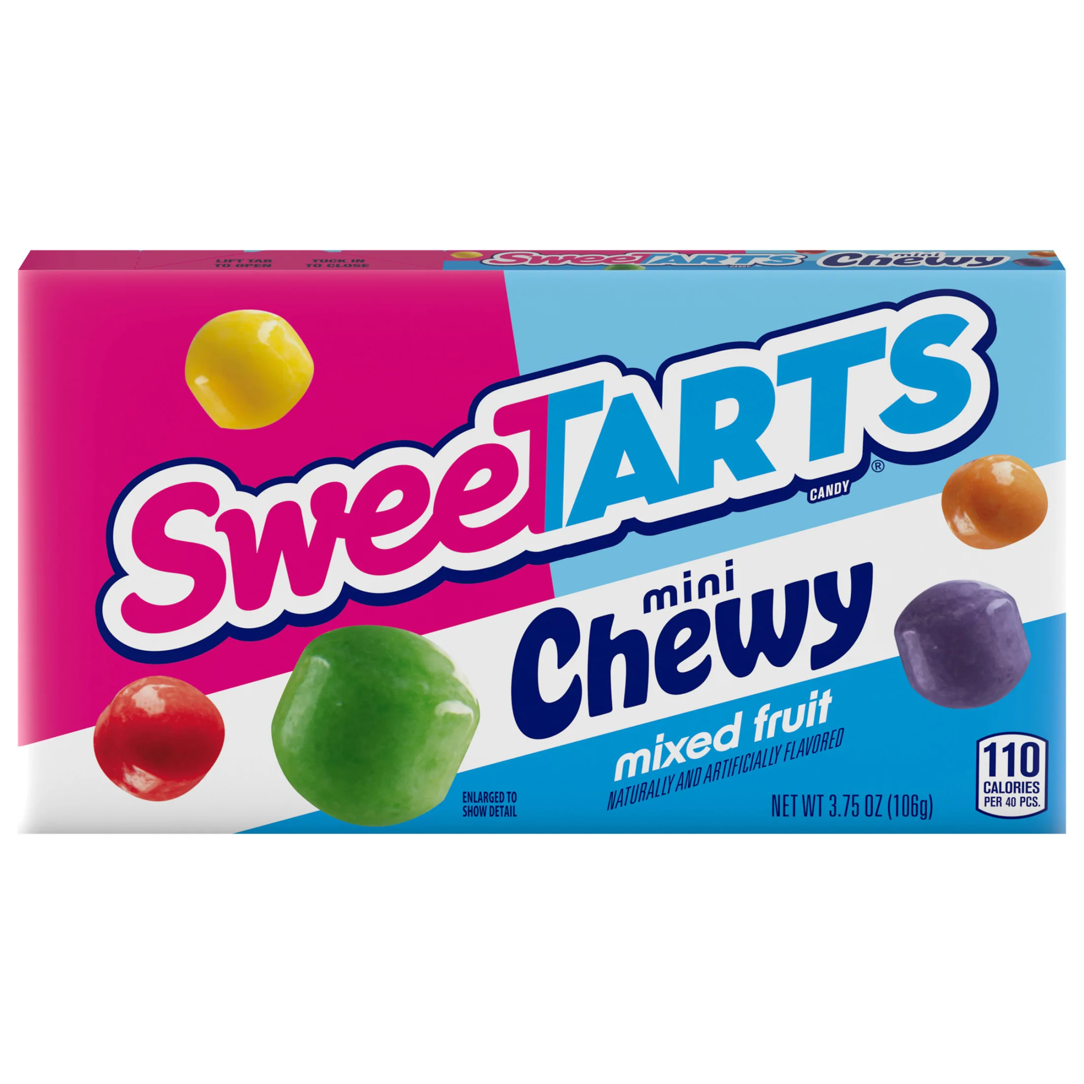 SweeTARTS Mini Chewy, Candy, Mixed Fruit, Theater Box, 3.75 oz