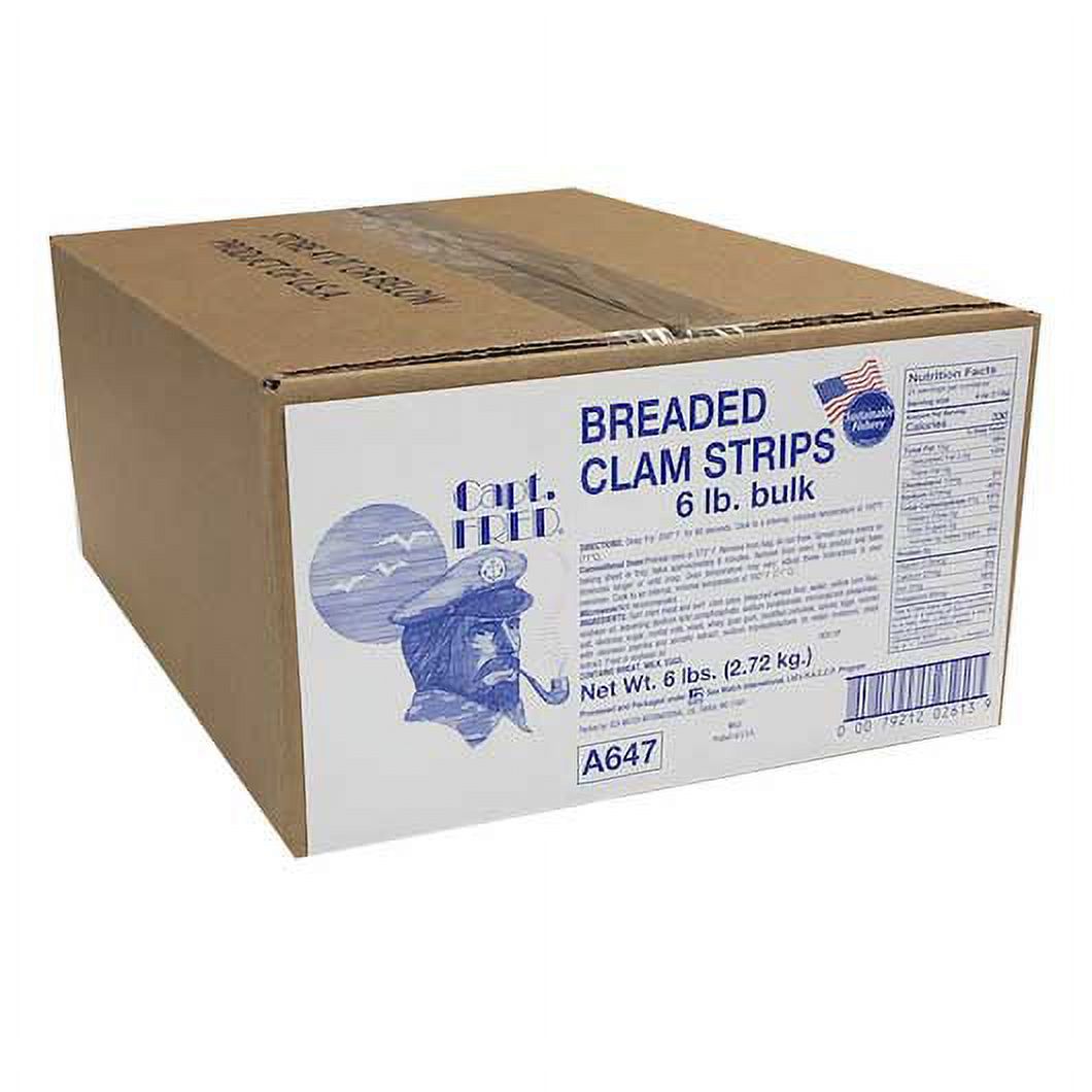 Cap Fred Sea Watch Frozen Captain Pride Fried Breaded Clam Strip, 6 Pound - 1 each. thumbnail 4