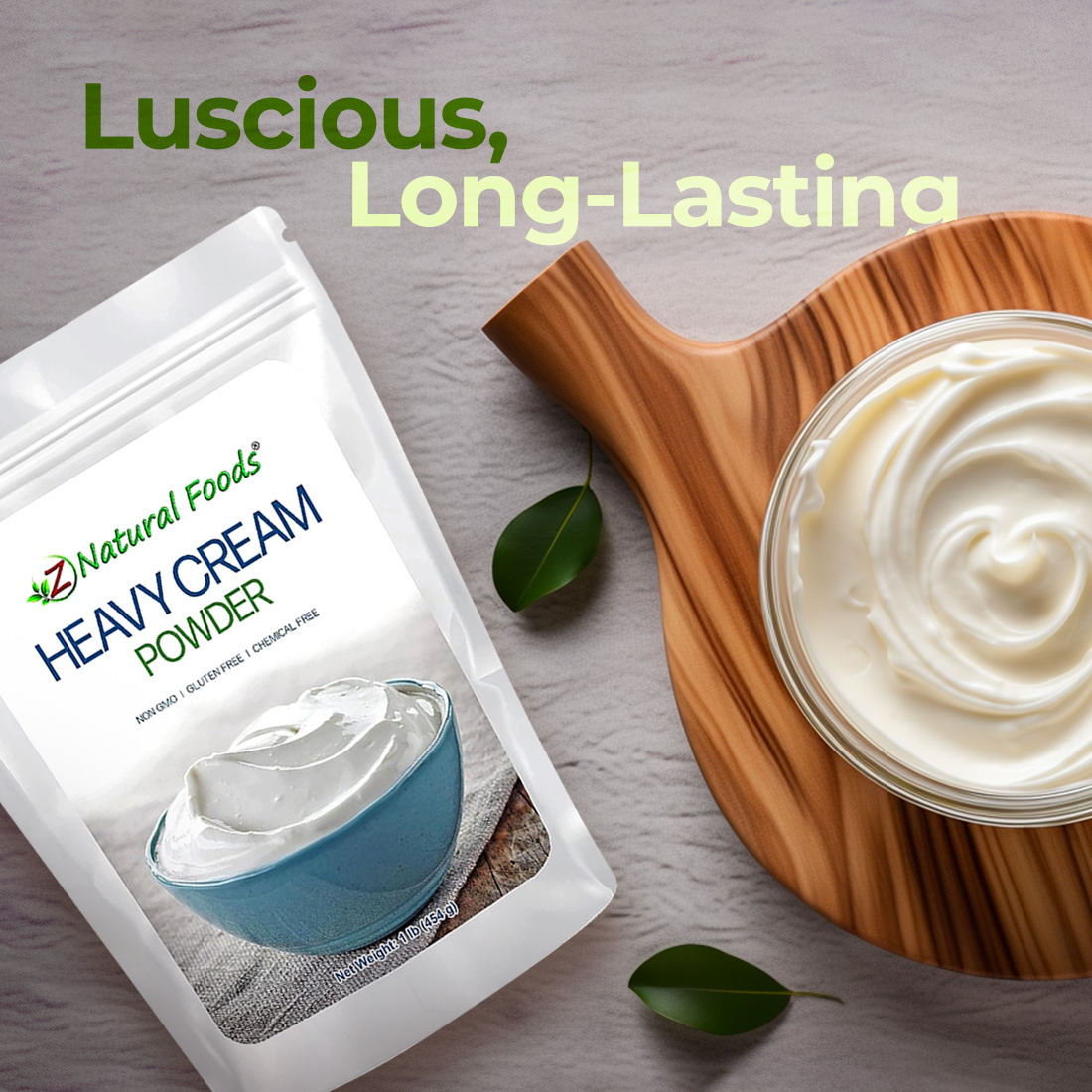 Z Natural Foods Heavy Cream Powder, Nutrient-Rich, Delicious Dry Cream with a Durable Shelf Life, Perfect for Coffee, Cake, Dess thumbnail 3