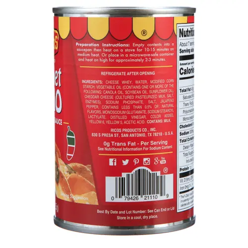 RicosÂ® Gourmet Nacho Cheddar Cheese Sauce, 15 oz, Shelf-Stable thumbnail 2