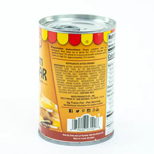 Ricos Premium Cheddar Aged  Ready to Serve Cheese Sauce, 15 oz Can, Shelf-Stable Liquid thumbnail 4