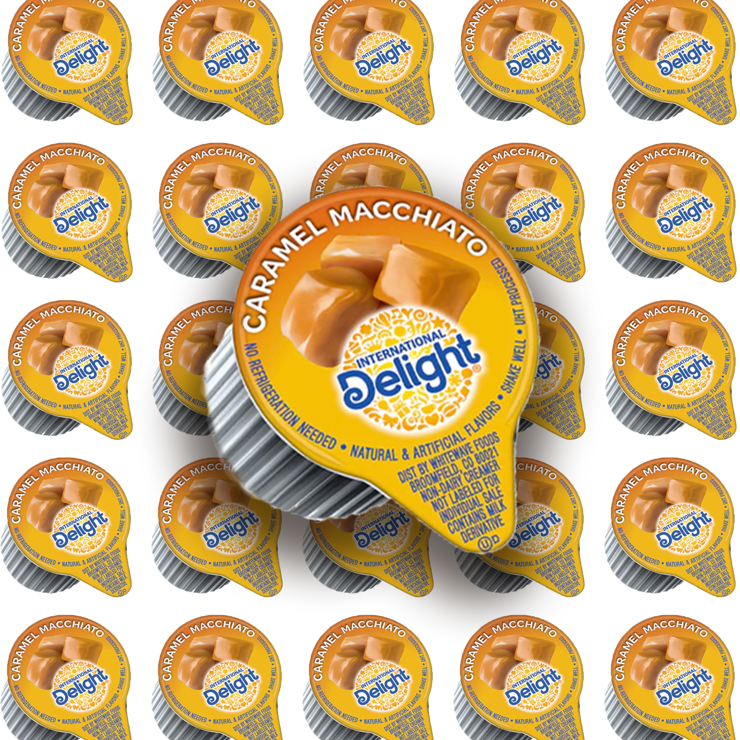 International Delight, Caramel Macchiato, Single-Serve Non-Dairy Coffee Creamers 0.5 fl. oz l 50 counts