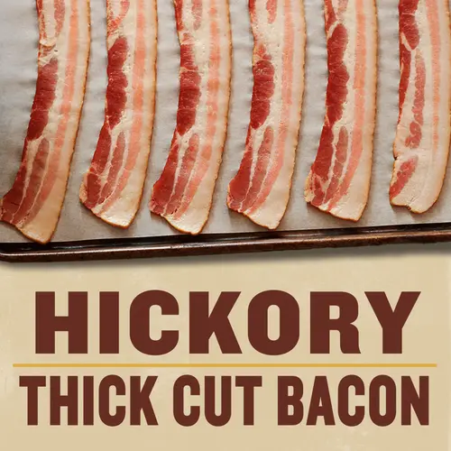 Wright Brand Hickory Real Wood Smoked Thick Cut Sliced Bacon, 48 oz thumbnail 3