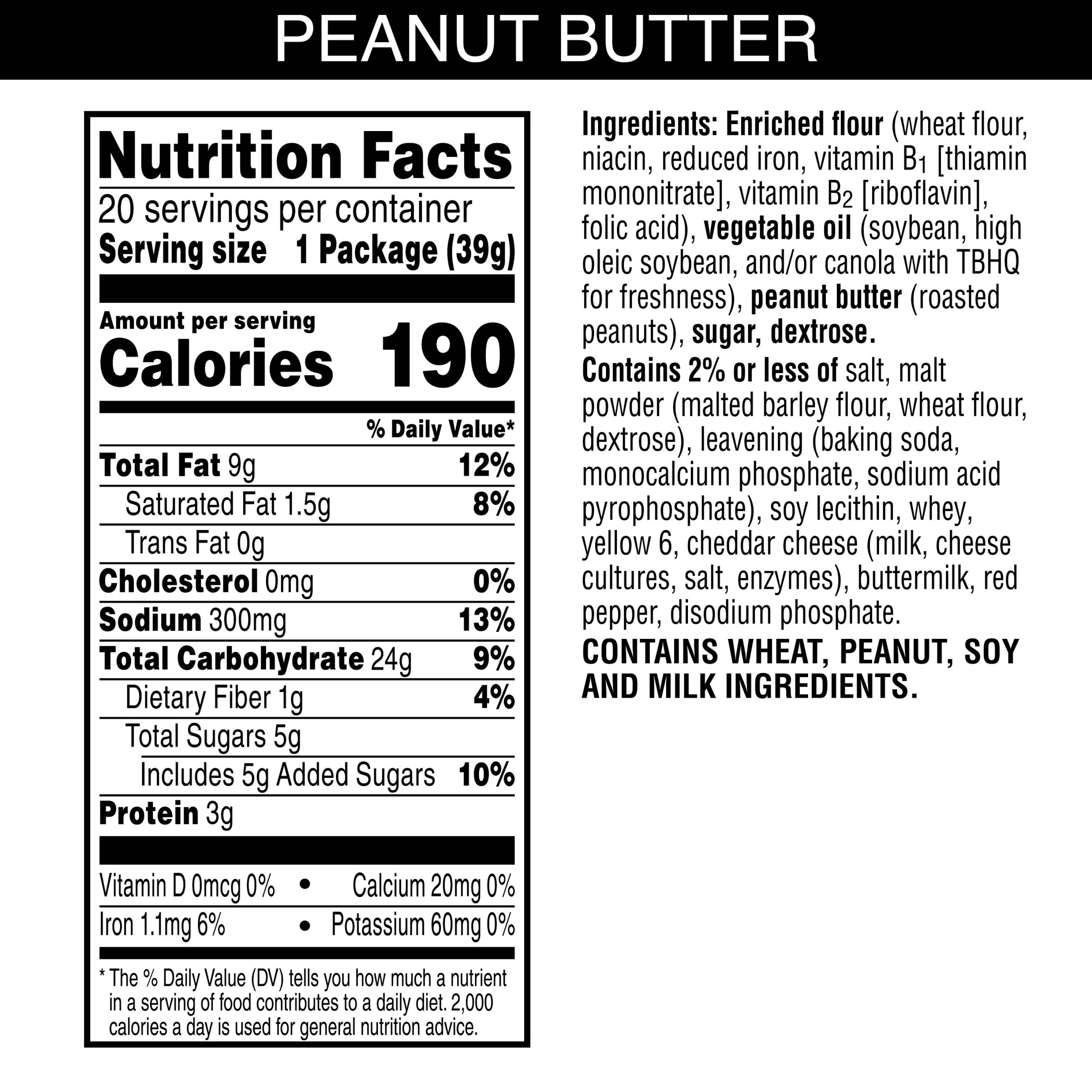 Austin Peanut Butter on Toasty Sandwich Crackers, Single Serve Snack Crackers, 20 Count thumbnail 2