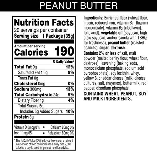 Austin Peanut Butter on Toasty Sandwich Crackers, Single Serve Snack Crackers, 20 Count thumbnail 2