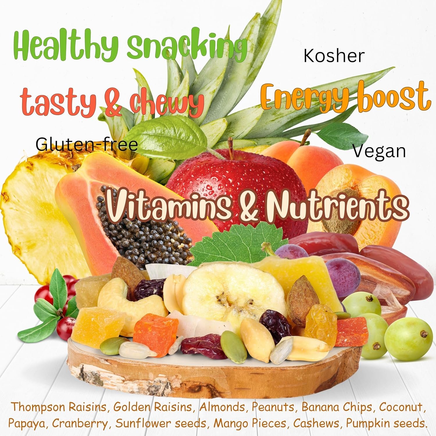 Tropical Mix Trail mix by Its Delish, 1 Lb 16 Oz Bag  High Energy Boost Fruit and Nut Healthy Snack Medley with Protein & Vi thumbnail 3