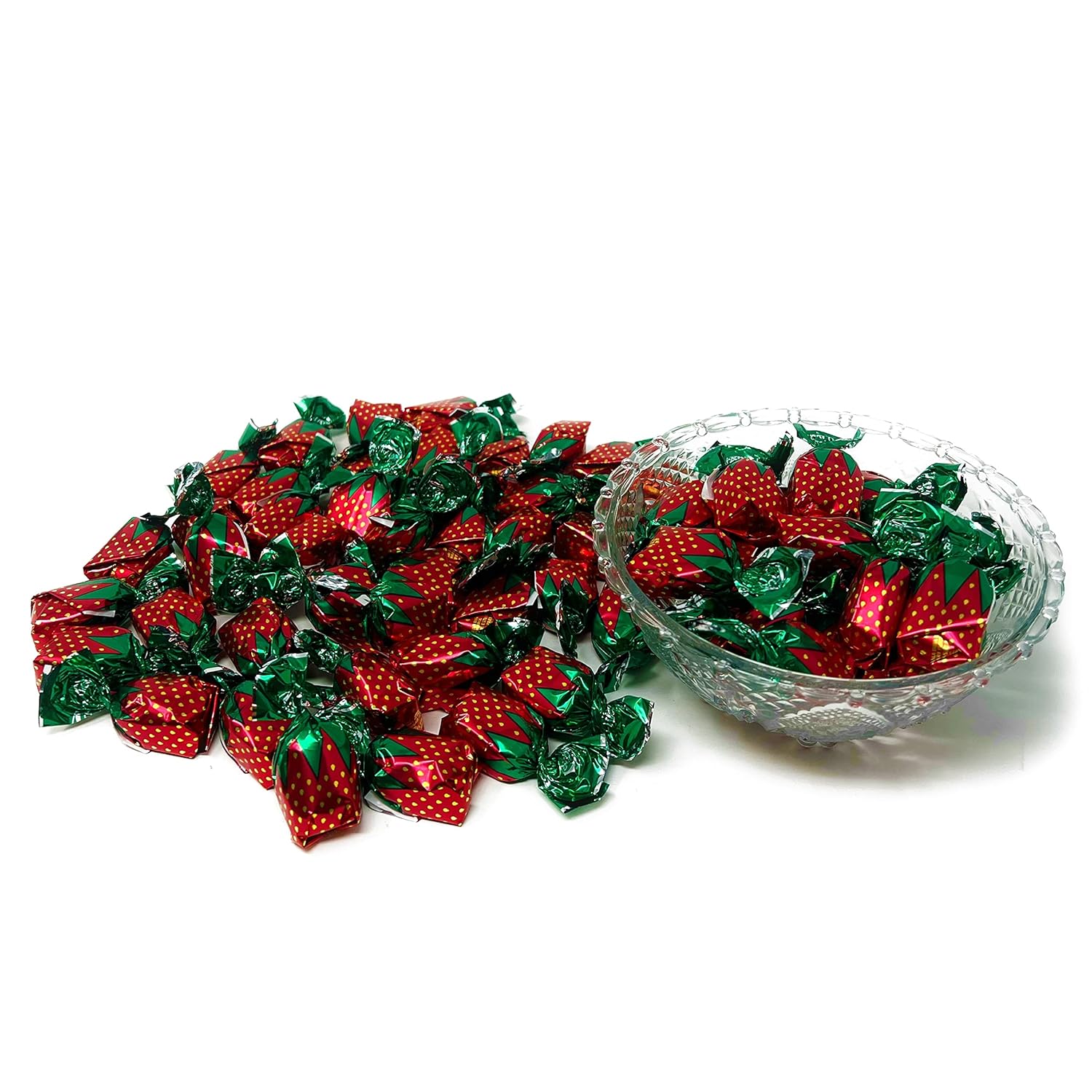 Classic Strawberry Bon Bons - Chewy Filled Strawberry Hard Candy, Individually Wrapped, 1 lb (16 oz) thumbnail 4
