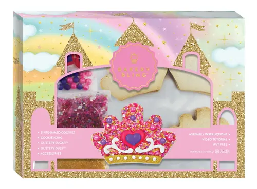 Bakery Bling Princess Tiara Designer Cookie Kit, 8 count, Nut Free, Dairy Free