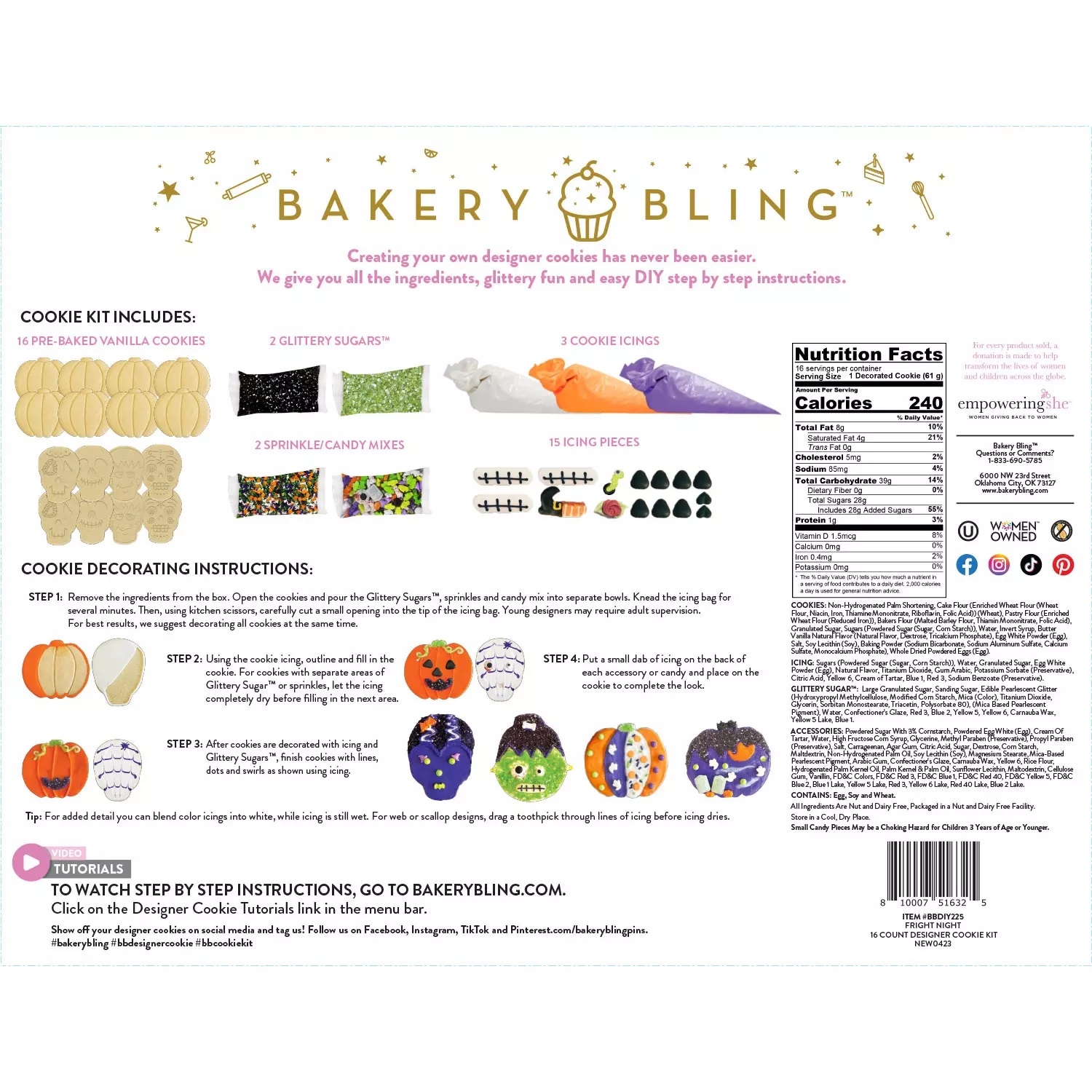 Bakery Bling Halloween Cookie Decorating Kit, 38.2 Ounce (16 Count) thumbnail 2