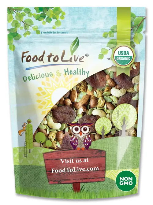 Organic 6-Forces Trail Mix, 2 Pounds â€” Non-GMO, Raw, Vegan, Kosher â€” by Food to Live