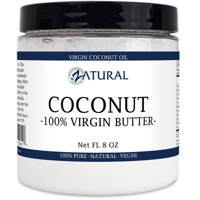 NakedOil Organic Coconut Butter - 100% Extra Virgin Unrefined Cold-Pressed Coconut Oil, Food & Therapeutic Grade, 8 oz