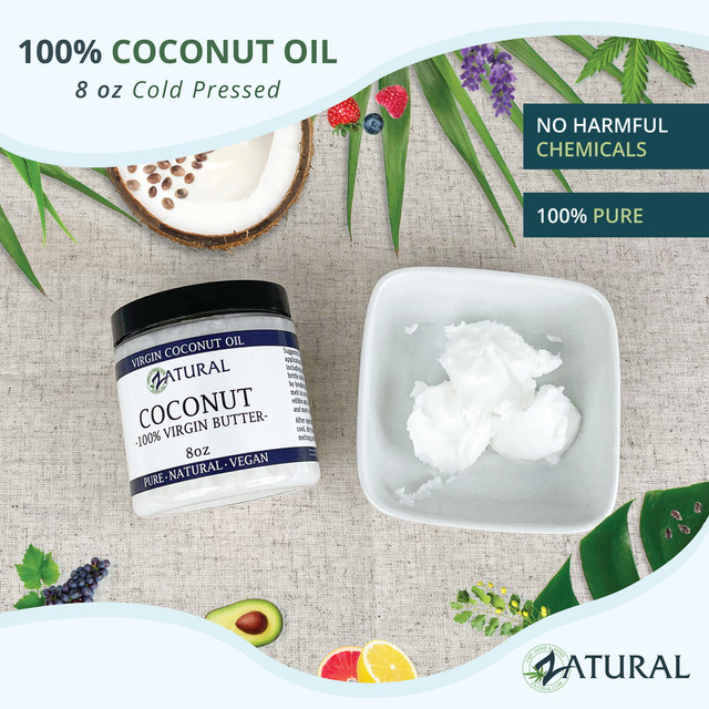 NakedOil Organic Coconut Butter - 100% Extra Virgin Unrefined Cold-Pressed Coconut Oil, Food & Therapeutic Grade, 8 oz thumbnail 2