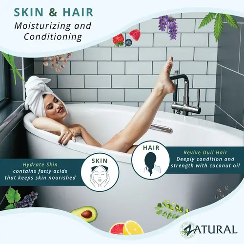 NakedOil Organic Coconut Butter - 100% Extra Virgin Unrefined Cold-Pressed Coconut Oil, Food & Therapeutic Grade, 8 oz thumbnail 3