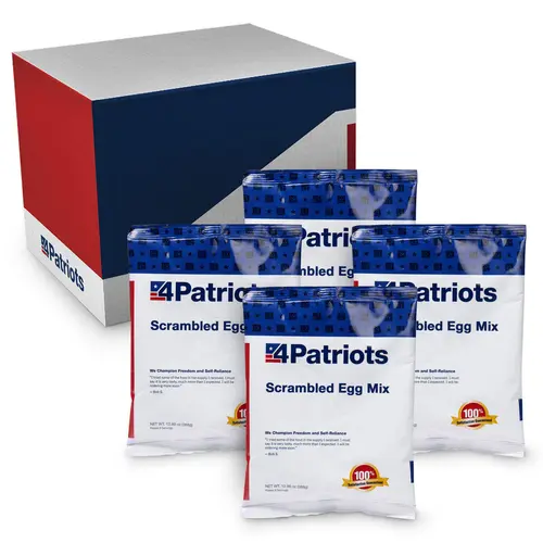4Patriots Scrambled Eggs, Freeze-Dried Powdered Eggs, For Survival, Emergency Preparedness, Camping And Backpacking, Dehydrated,