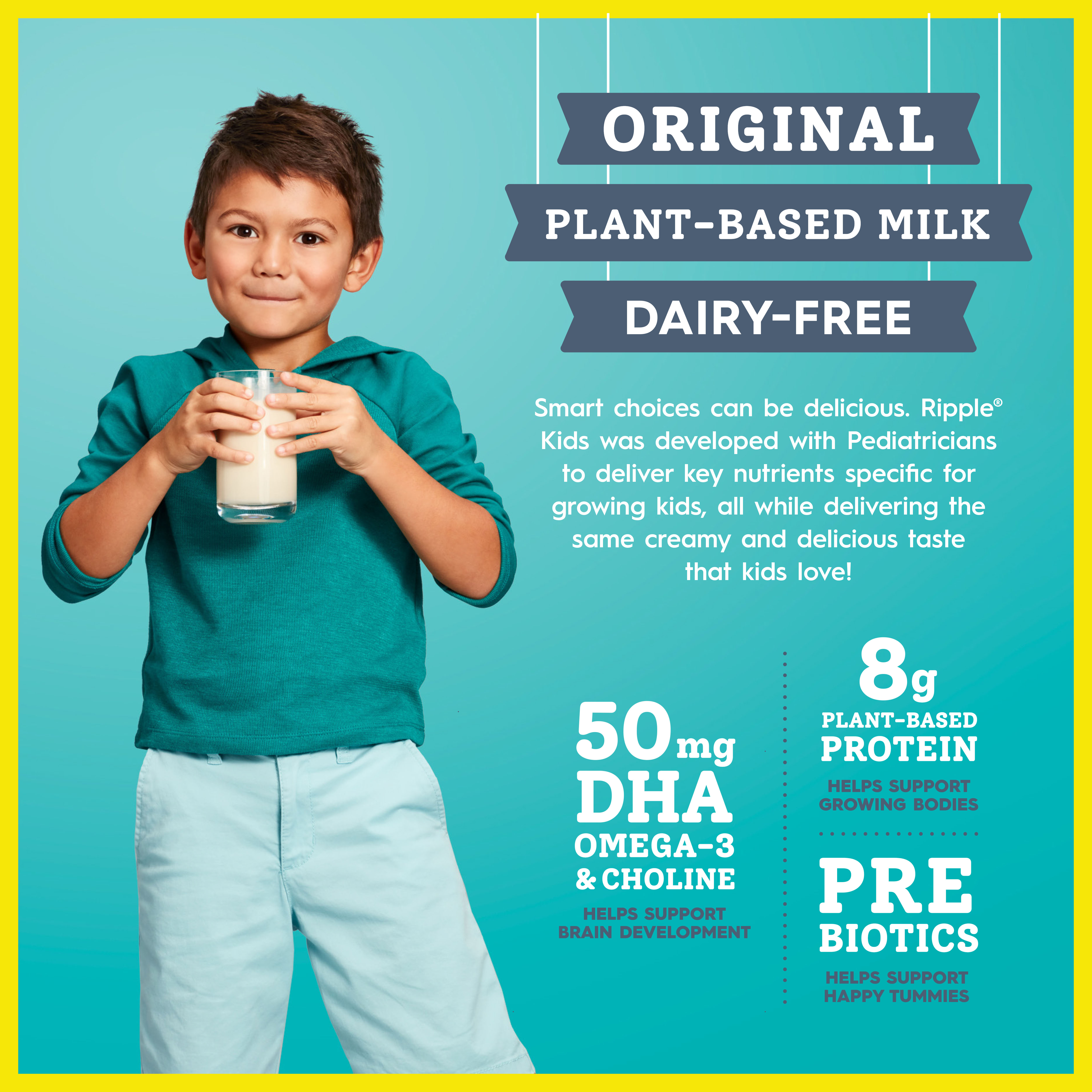 Ripple Kids Original Dairy Free Milk Refrigerated - 48 fl oz Bottle thumbnail 2