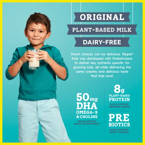 Ripple Kids Original Dairy Free Milk Refrigerated - 48 fl oz Bottle thumbnail 2
