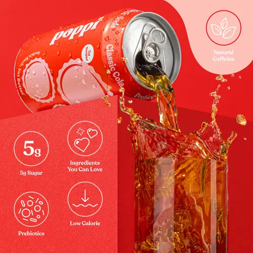 Poppi Classic Cola Prebiotic Soda, 12 oz, 1 Pack Can thumbnail 4
