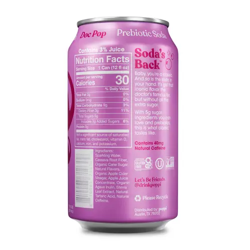 Poppi Doc Pop Prebiotic Soda, 12 oz, 1 Pack Can thumbnail 2