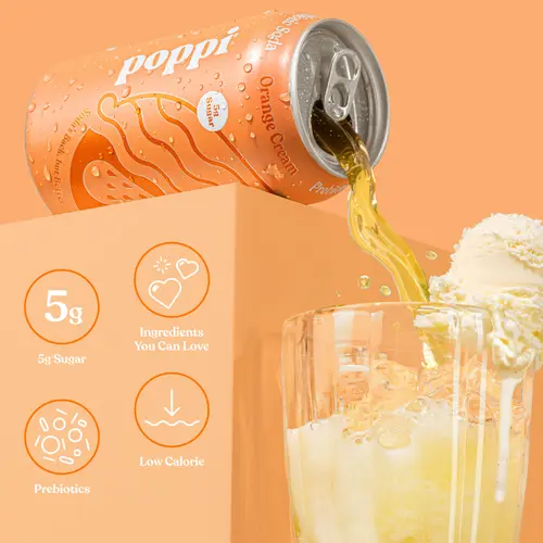 Poppi Orange Cream Prebiotic Soda, 12 oz, 1 Pack Can thumbnail 4