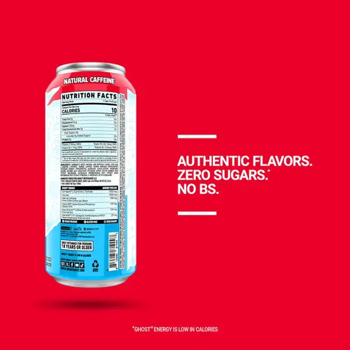 GHOSTÂ® ENERGY Zero Sugars Energy Drink, Merica Pop, 200mg Natural Caffeine, 16 fl oz Can thumbnail 3