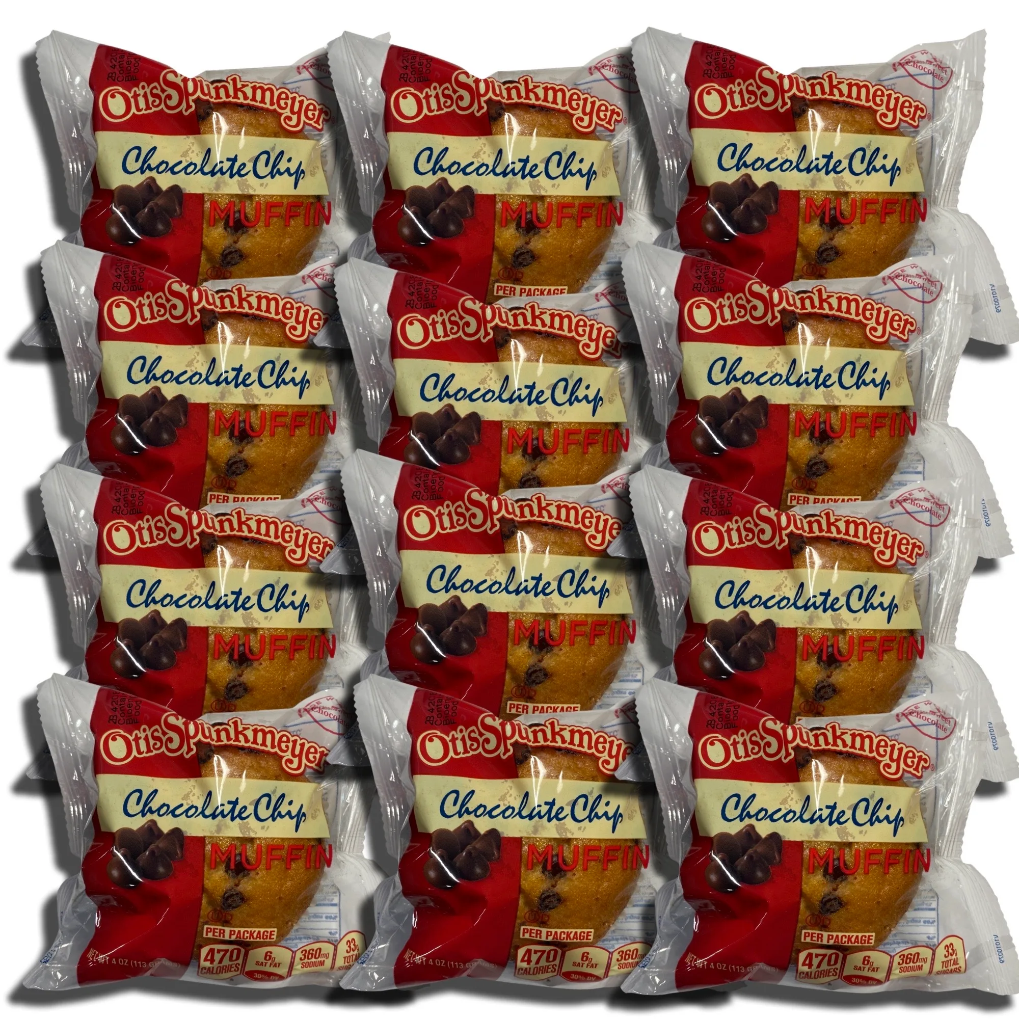 Individually Wrapped Chocolate Chip Muffins by Otis Spunkmeyer | 4 Ounce | Pack of 12
