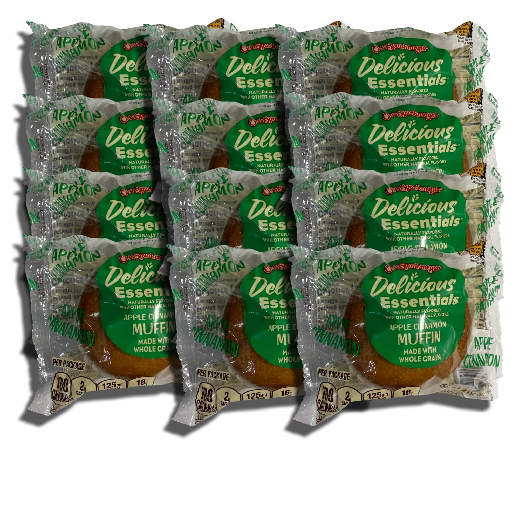 Delicious Essentials Apple Cinnamon Muffins Individually Wrapped   Baked by Otis Spunkmeyer | Value Pack of 12