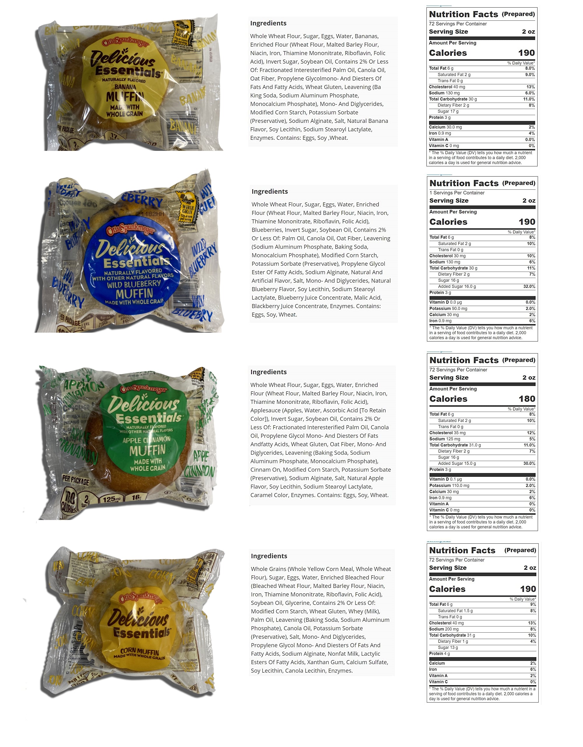 Delicious Essentials Apple Cinnamon Muffins Individually Wrapped   Baked by Otis Spunkmeyer | Value Pack of 12 thumbnail 2