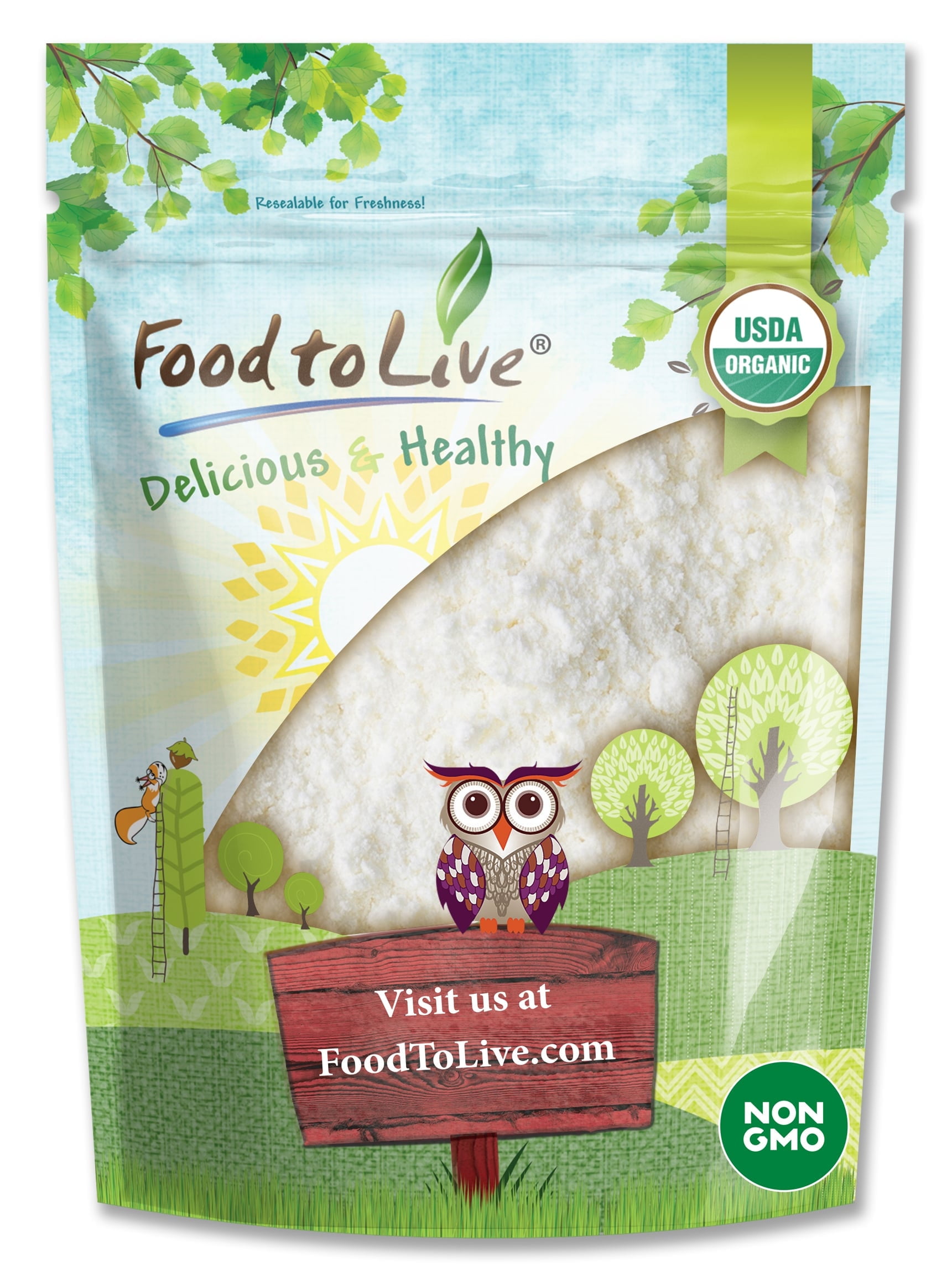 Organic Coconut Milk Powder, 2 Pounds â€” Non-GMO, Vegan, Raw â€” by Food to Live