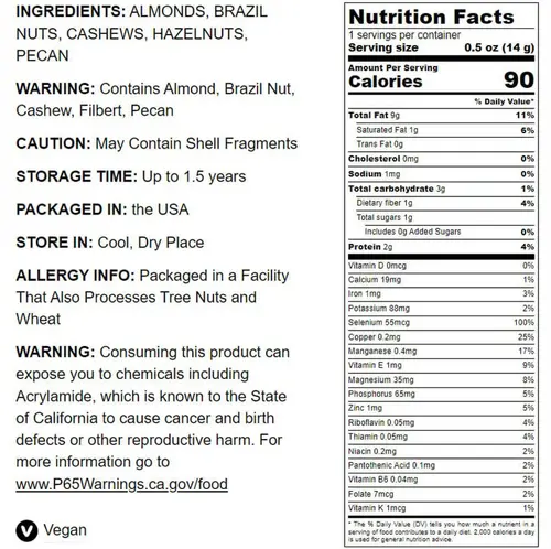 Deluxe Unsalted Nuts Mix, 1 Pound â€” Vegan â€” by Food to Live thumbnail 4