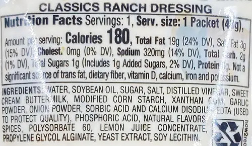Hellmann's Classic Ranch Dressing 1.5 oz. Packet | No Artificial Color or Flavor | 12 pack thumbnail 3