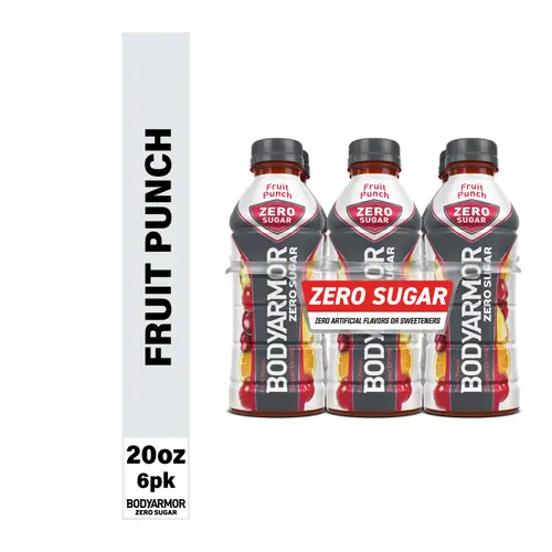 BODYARMOR ZERO Sugar Sports Drink Fruit Punch, 20 fl oz, 6 Pack