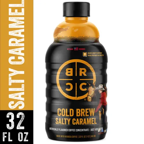 Black Rifle Coffee Company Salty Caramel Cold Brew Iced Flavored Coffee Concentrate Drink for Instant Energy, 32 oz