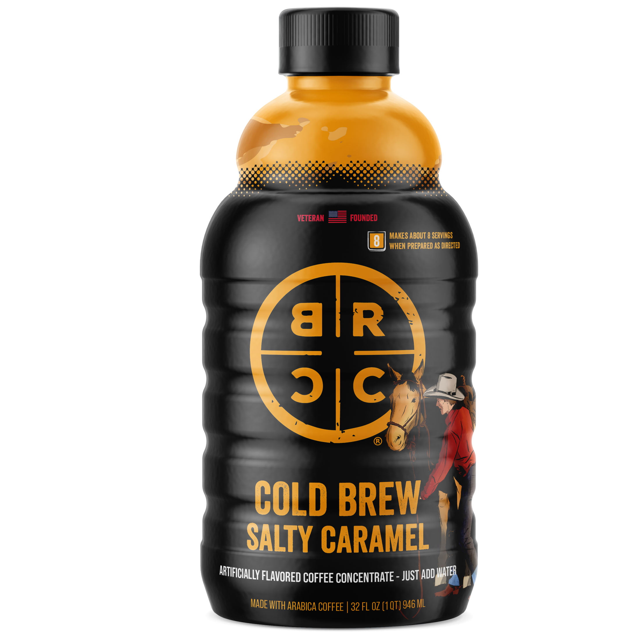 Black Rifle Coffee Company Salty Caramel Cold Brew Iced Flavored Coffee Concentrate Drink for Instant Energy, 32 oz thumbnail 2