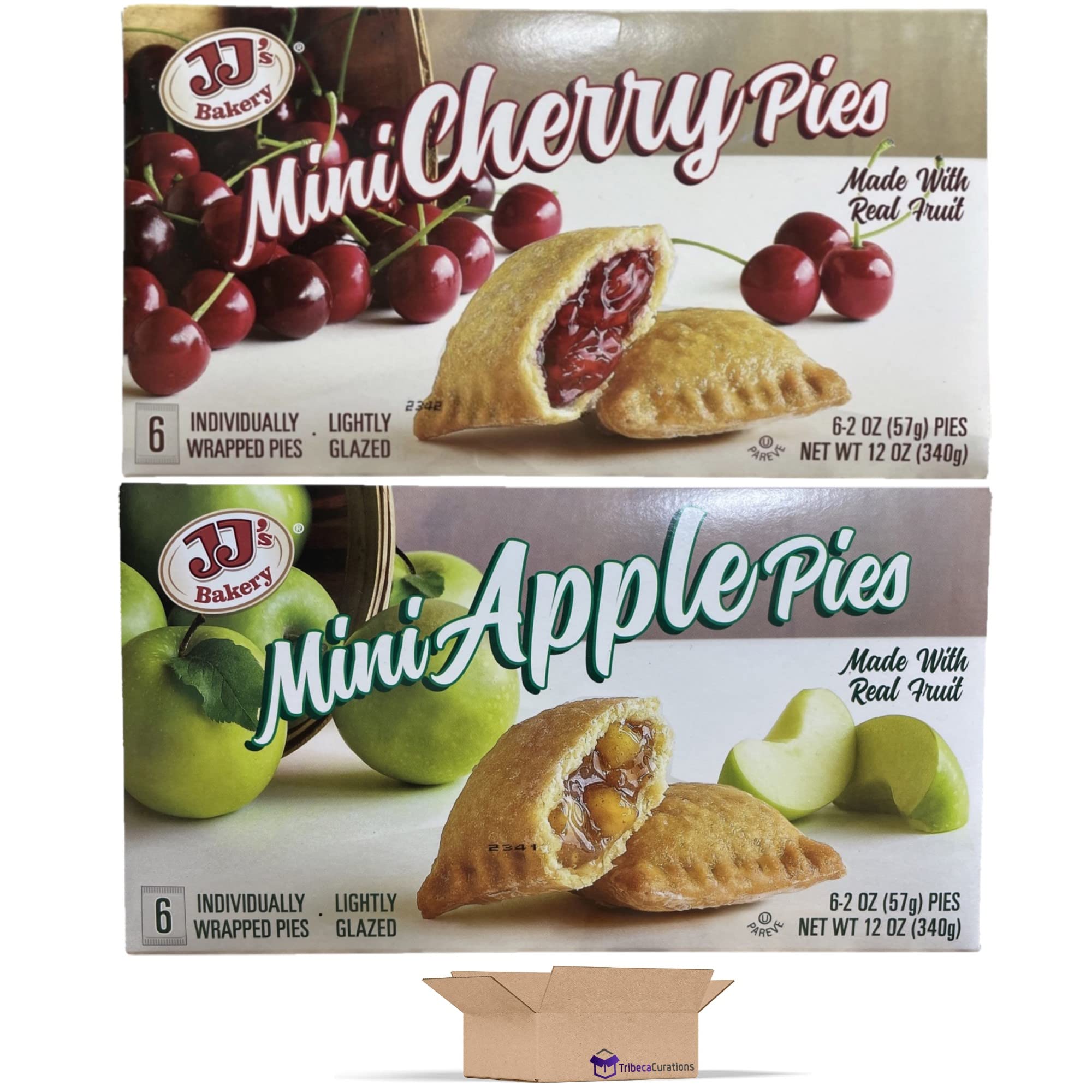 JJ's Mini Apple and Cherry Fruit Pies Combo Value Pack   | 6 Count Box | Pack Of 4 (24 Pies Total) thumbnail 3