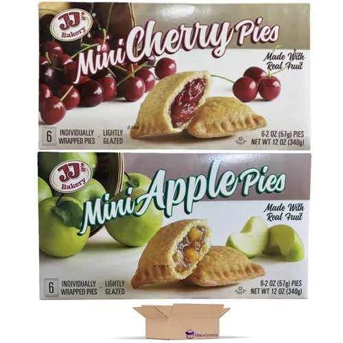 JJ's Mini Apple and Cherry Fruit Pies Combo Value Pack   | 6 Count Box | Pack Of 4 (24 Pies Total) thumbnail 3