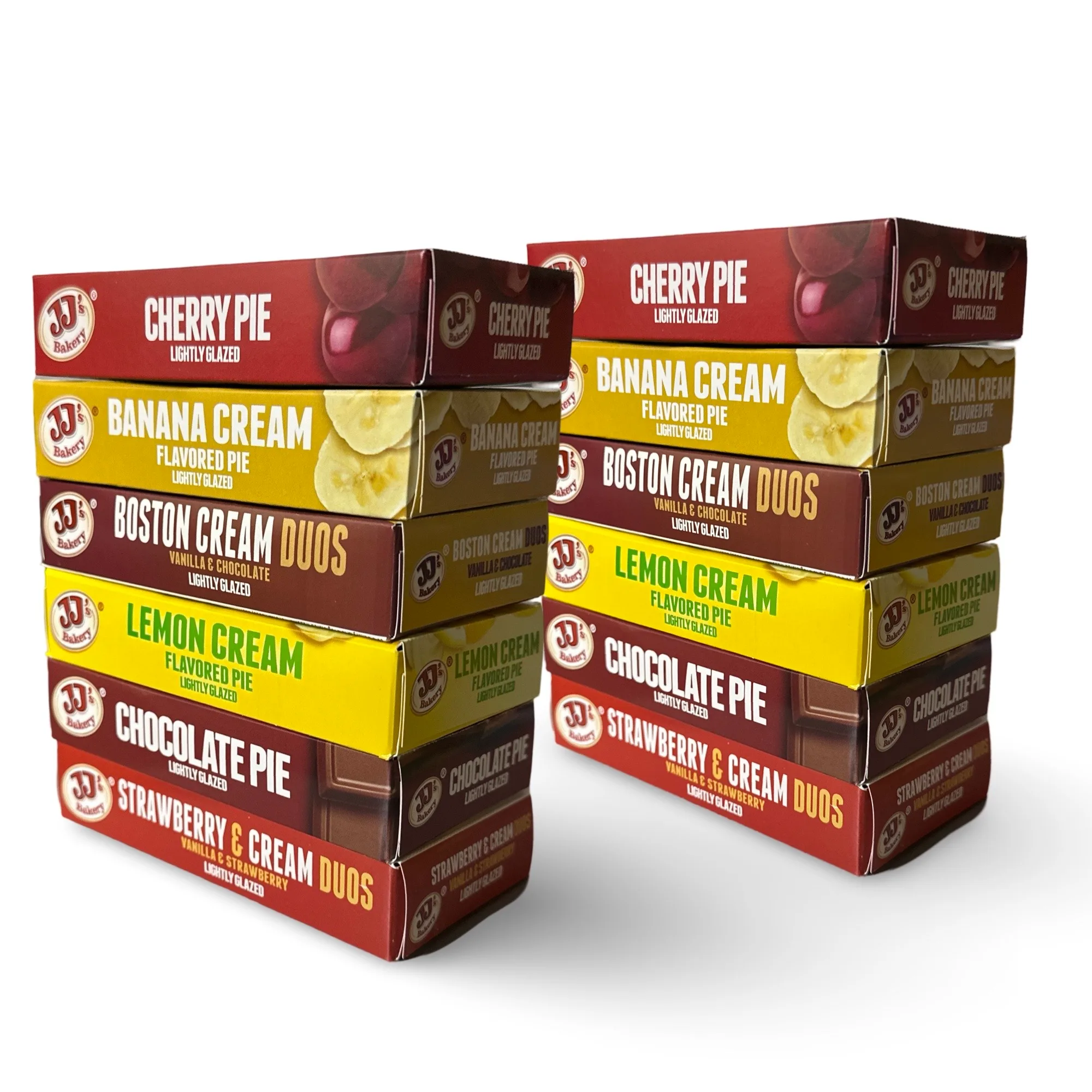 JJ's Bakery Glazed Pie Cream Flavored Variety Pack   4 Ounce Individually Boxed | Pack of 12