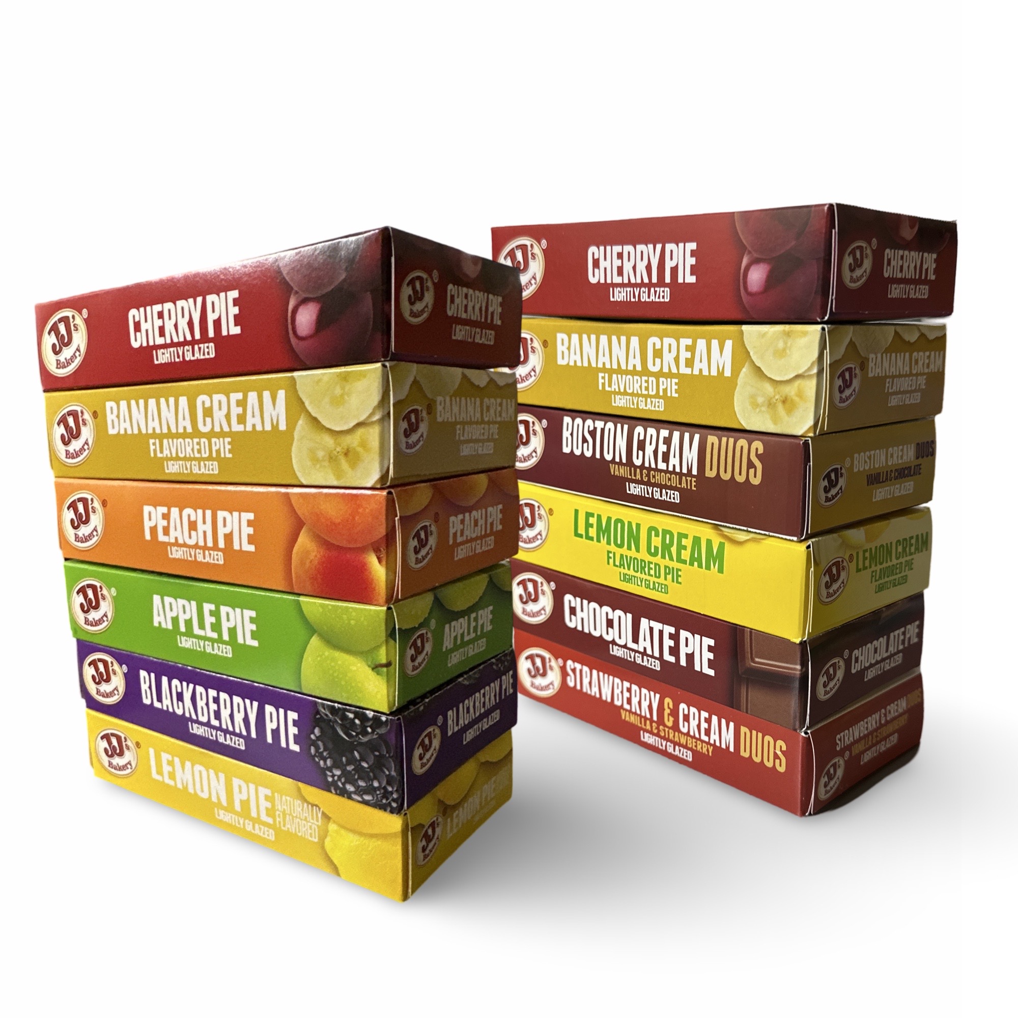 JJ's Bakery Glazed Pie Ultimate Cream & Fruit Variety Pack 4 Oz Individually Boxed | Pack of 12