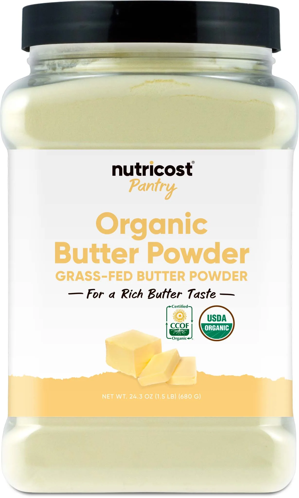 Nutricost Organic Grass-Fed Butter Powder (1.5 LB) - GMO-Free, Gluten-Free