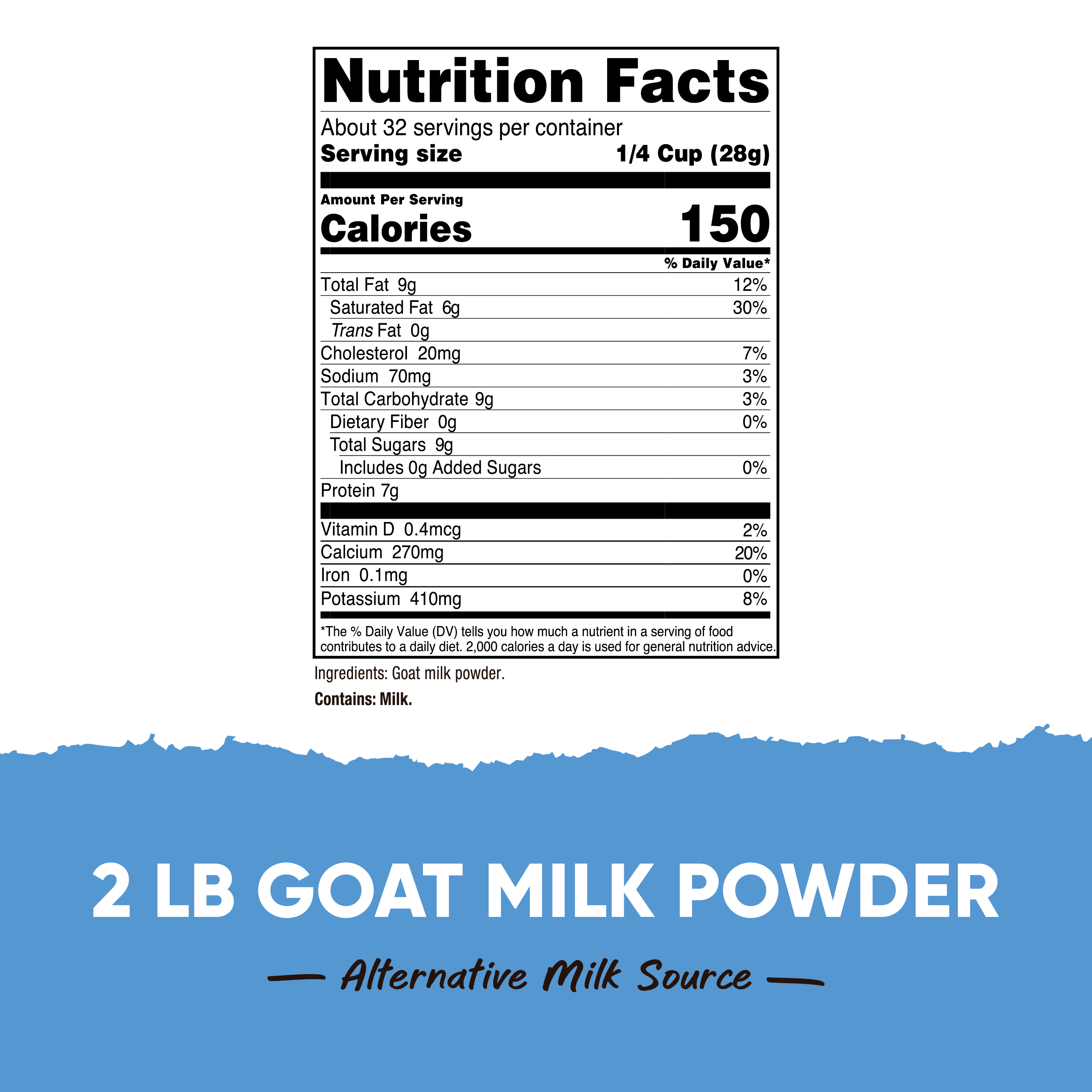 Nutricost Goat Milk Powder 2 LB Unflavored - Gluten-Free, Non-GMO thumbnail 4