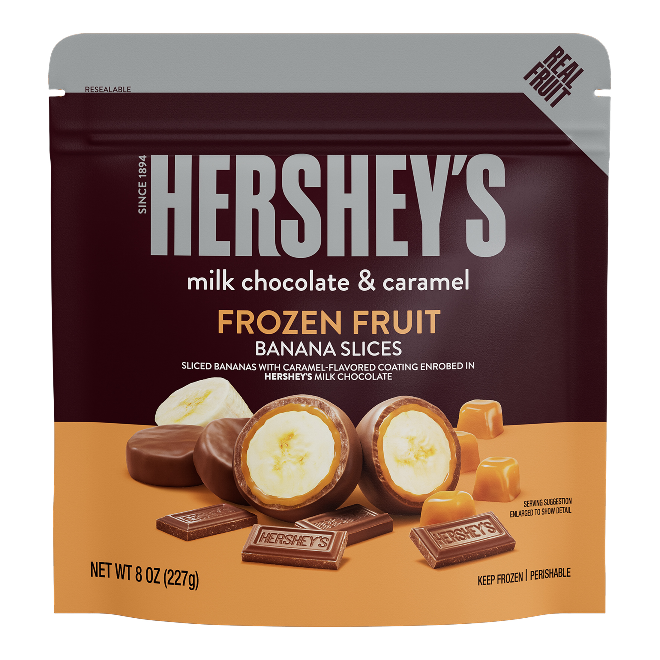 HERSHEYâ€™S Milk Chocolate & Caramel Banana, 8 oz. (Frozen)
