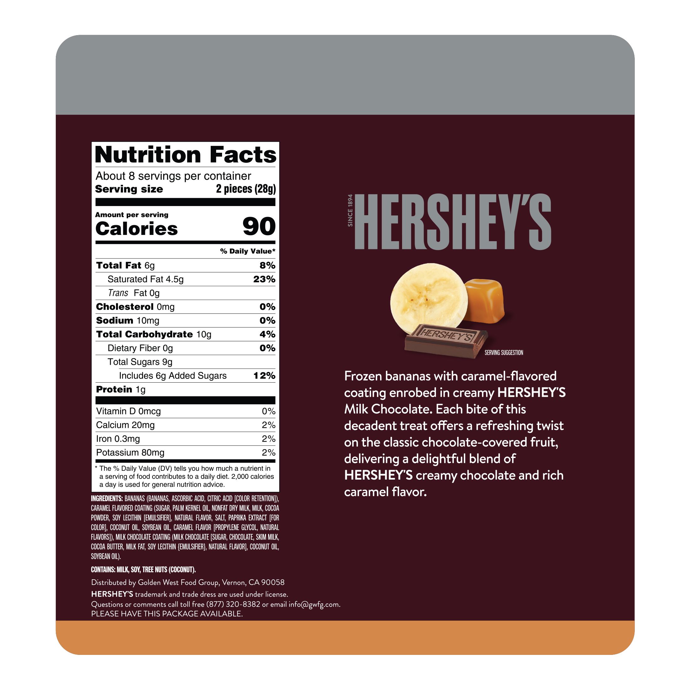 HERSHEYâ€™S Milk Chocolate & Caramel Banana, 8 oz. (Frozen) thumbnail 2