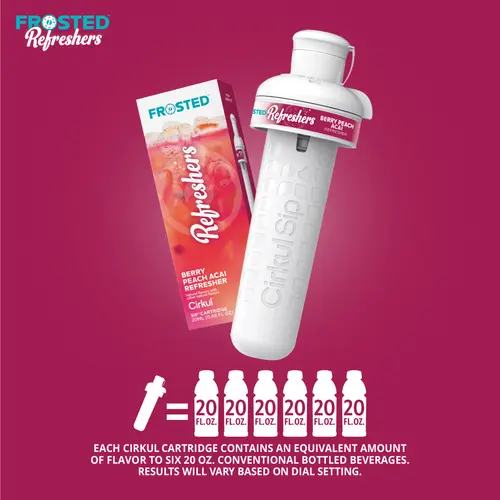 Cirkul Frosted Refreshers Berry Peach Acai Refresher Flavor Cartridge 1-pack thumbnail 2