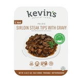 Kevin's Natural Foods Sirloin Steak Tips with Gravy, Fully Cooked Refrigerated Entree, 16 oz