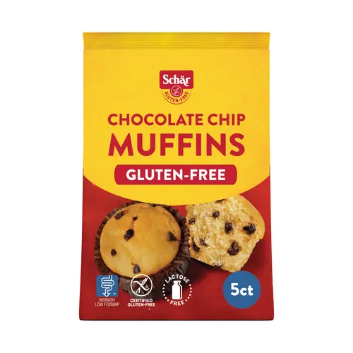 Schar Gluten-Free Chocolate Chip Muffins, Soft Texture, 7.9 oz (5 Count)
