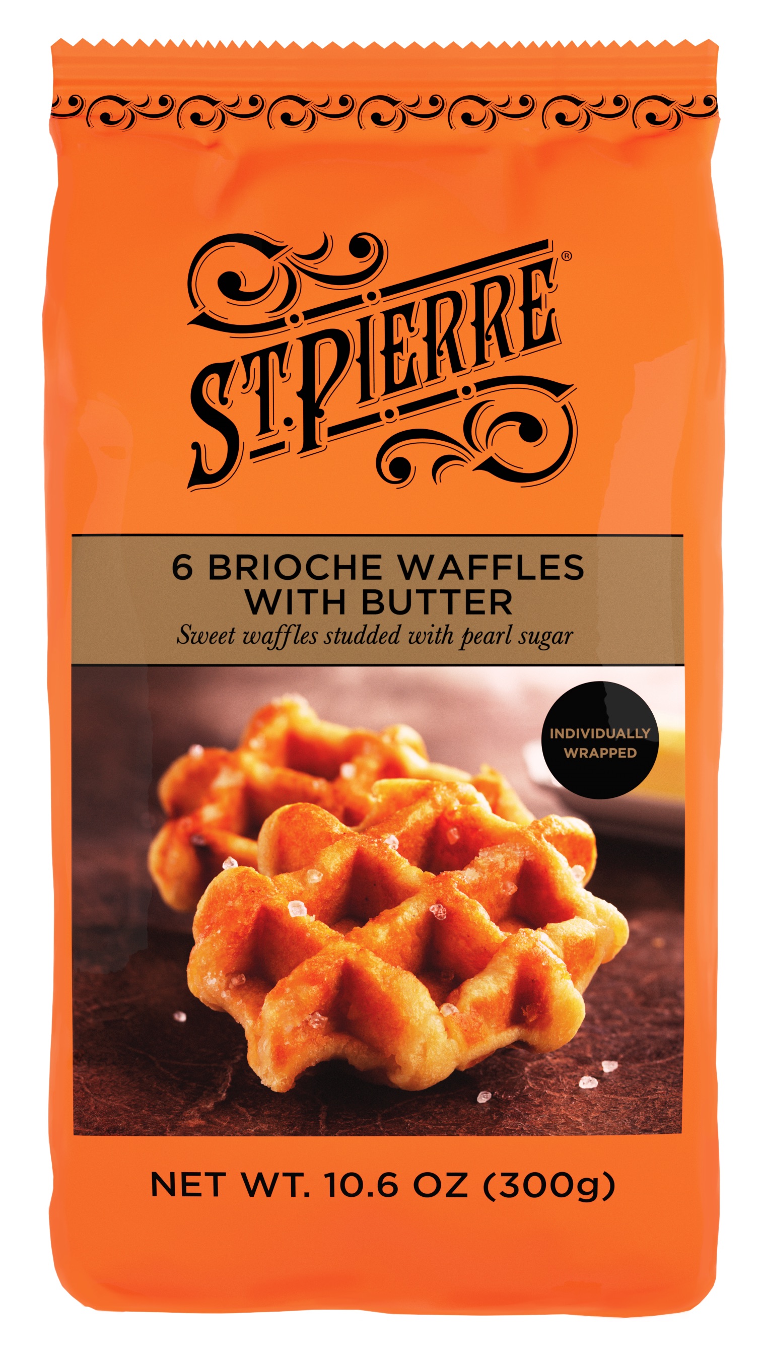 St. Pierre Brioche Waffles with Butter, 6 Ct, 10.6 oz