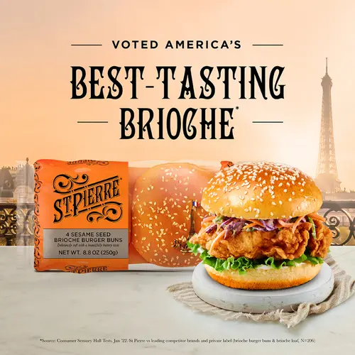 St. Pierre Brioche Sesame Seeded Burger Buns, Shelf-Stable, Regular, 4 Count thumbnail 2