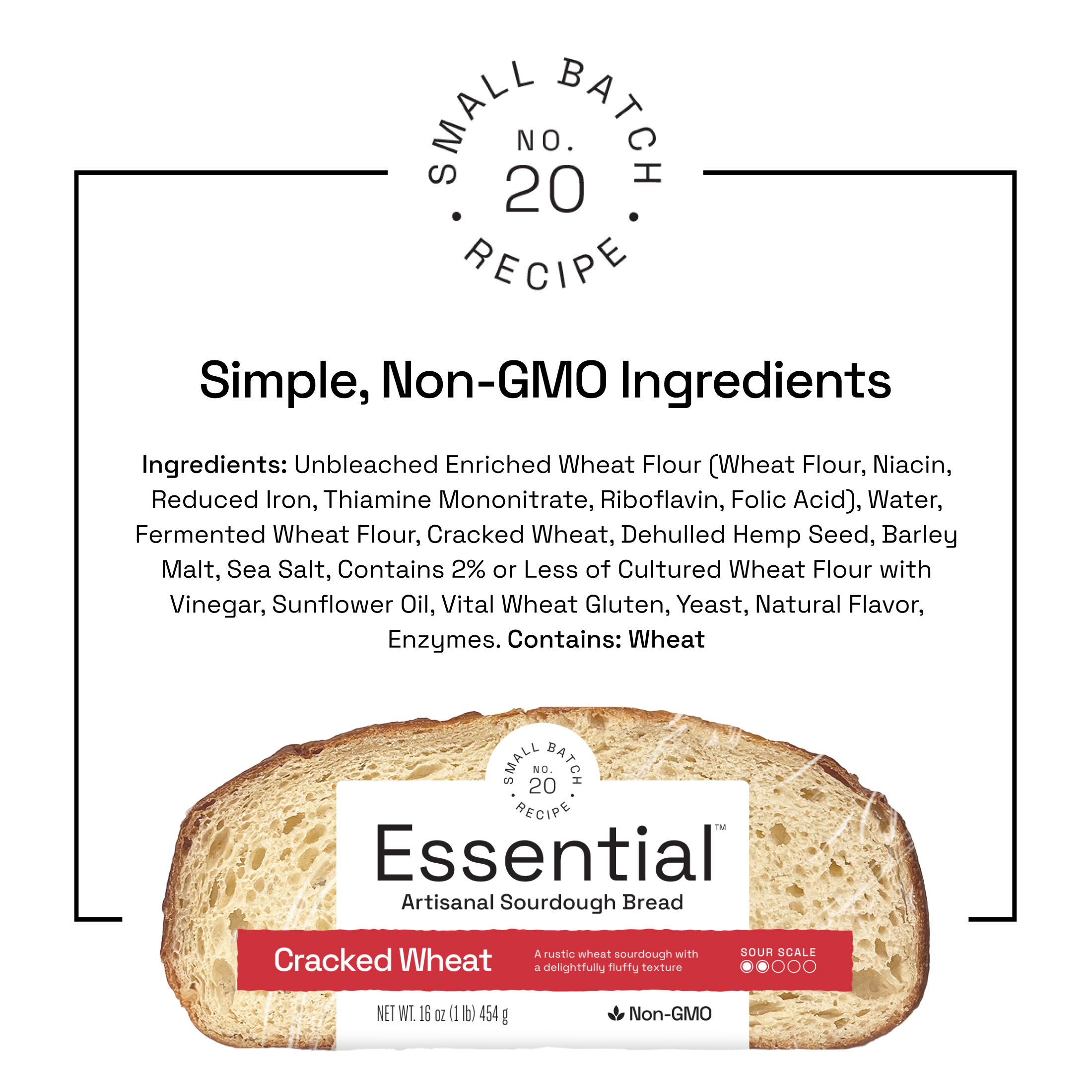 Essential Cracked Wheat Sourdough Sliced Bread, 16oz thumbnail 4