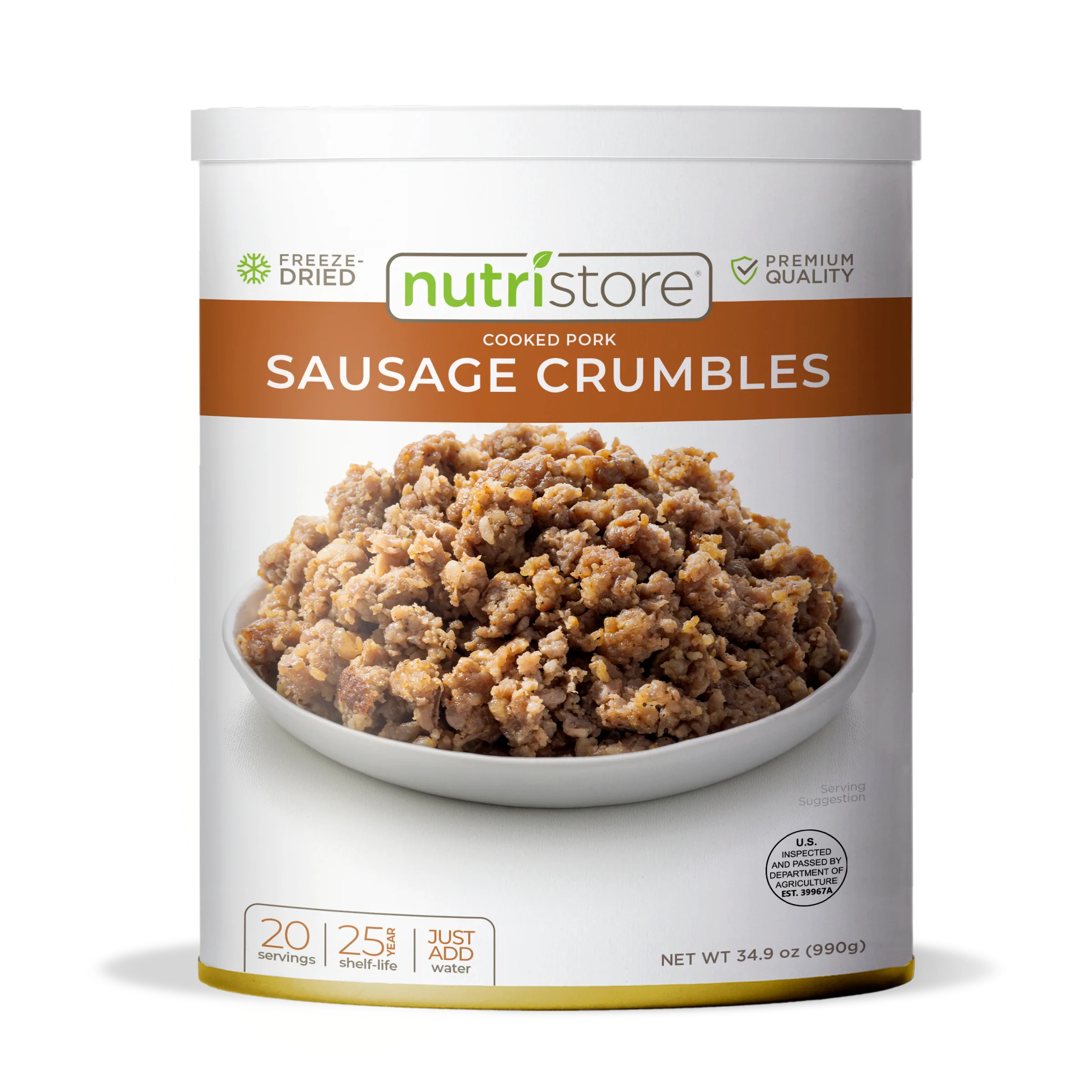 Nutristore Freeze-Dried Sausage Crumbles No. 10 Can