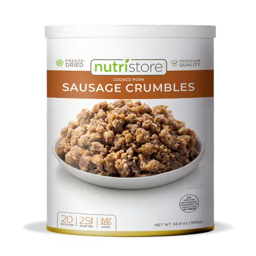 Nutristore Freeze-Dried Sausage Crumbles No. 10 Can